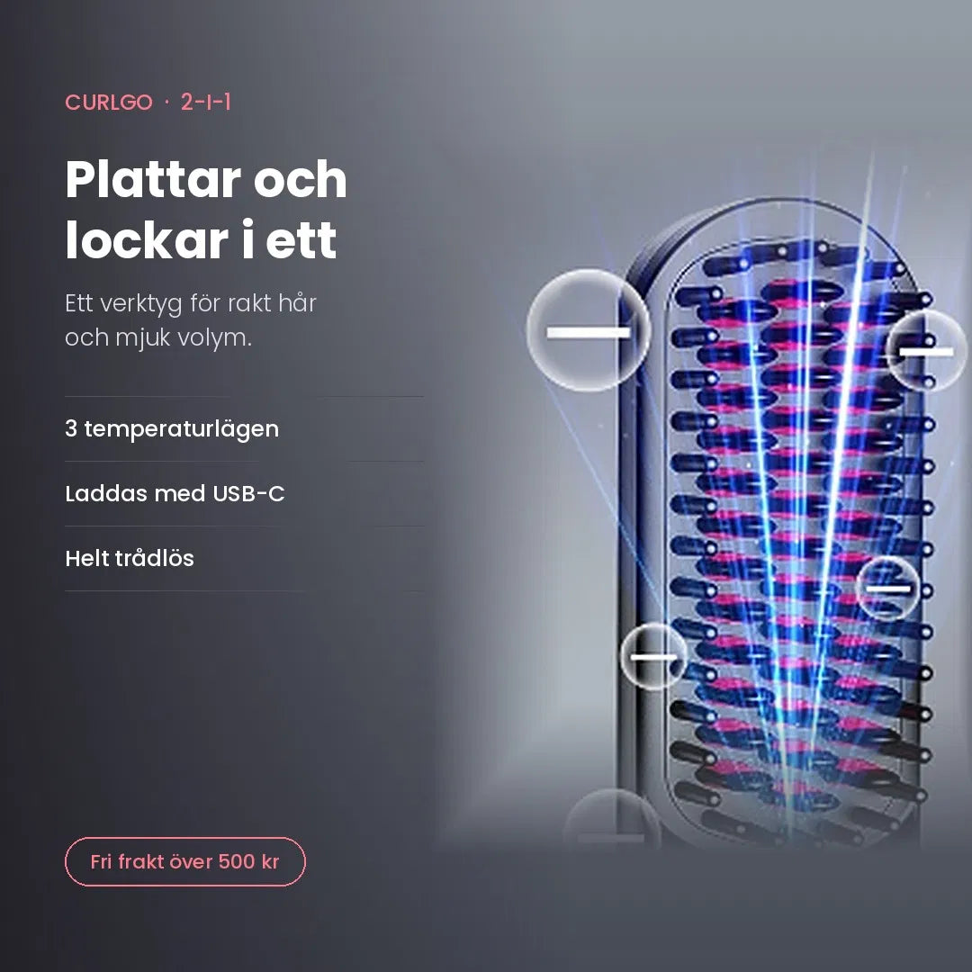 Curlgo – trådlös plattång & locktång 2-i-1